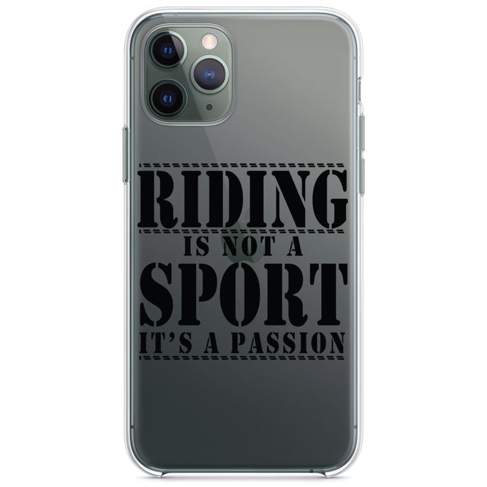 DistinctInk® Clear Shockproof Hybrid Case for Apple iPhone / Samsung Galaxy / Google Pixel - Riding is A Passion - horses