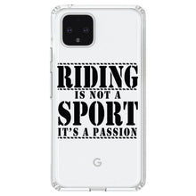 DistinctInk® Clear Shockproof Hybrid Case for Apple iPhone / Samsung Galaxy / Google Pixel - Riding is A Passion - horses