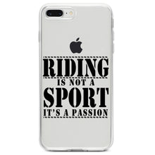 DistinctInk® Clear Shockproof Hybrid Case for Apple iPhone / Samsung Galaxy / Google Pixel - Riding is A Passion - horses