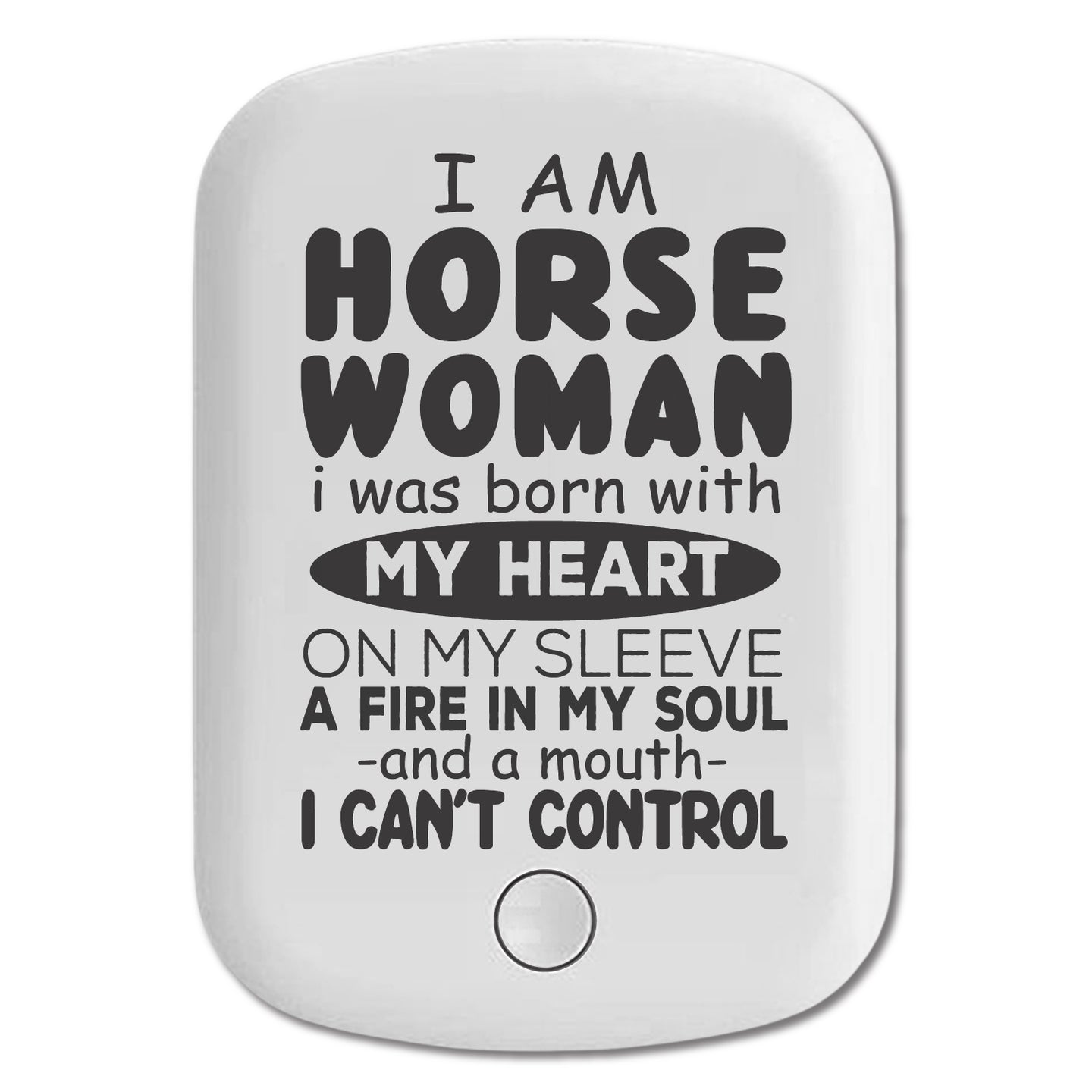 DistinctInk Magnetic Battery Pack, Wireless Portable Charger with USB-C Cable, Compatible with MagSafe iPhone 14 / 13 / 12 Series - I Am A Horse Woman - Can't Control
