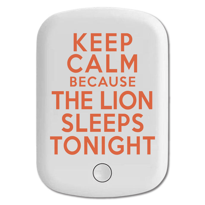 DistinctInk Magnetic Battery Pack, Wireless Portable Charger with USB-C Cable, Compatible with MagSafe iPhone 14 / 13 / 12 Series - Keep Calm The Lion Sleeps Tonight