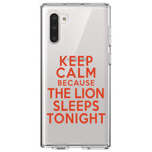 DistinctInk® Clear Shockproof Hybrid Case for Apple iPhone / Samsung Galaxy / Google Pixel - Keep Calm The Lion Sleeps Tonight