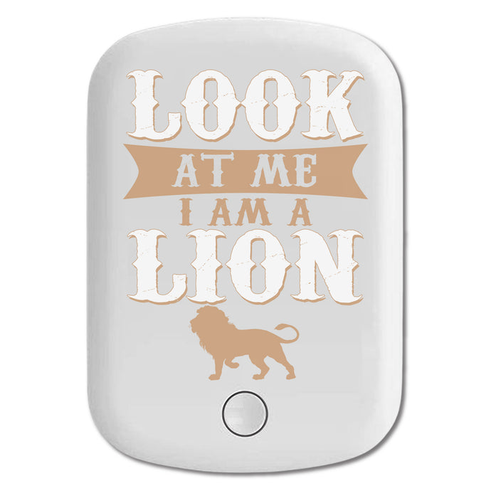DistinctInk Magnetic Battery Pack, Wireless Portable Charger with USB-C Cable, Compatible with MagSafe iPhone 14 / 13 / 12 Series - Look At Me I Am A Lion