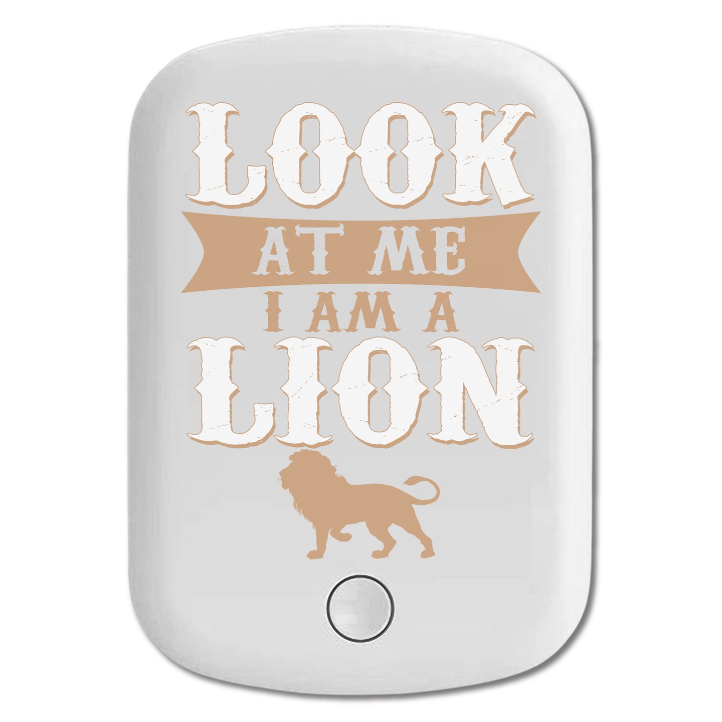 DistinctInk Magnetic Battery Pack, Wireless Portable Charger with USB-C Cable, Compatible with MagSafe iPhone 14 / 13 / 12 Series - Look At Me I Am A Lion