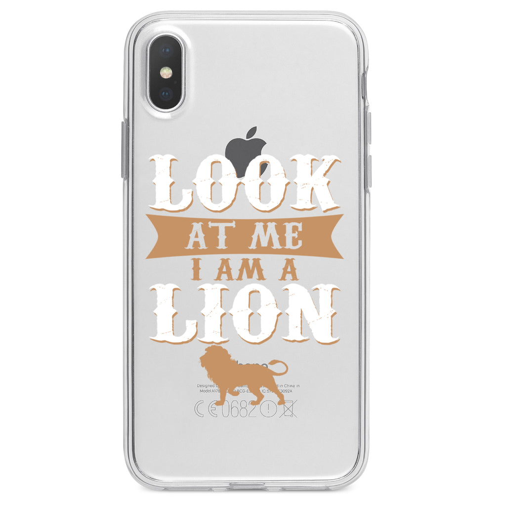 Look At Me I Am A Lion Clear Shockproof iPhone Case, view 2