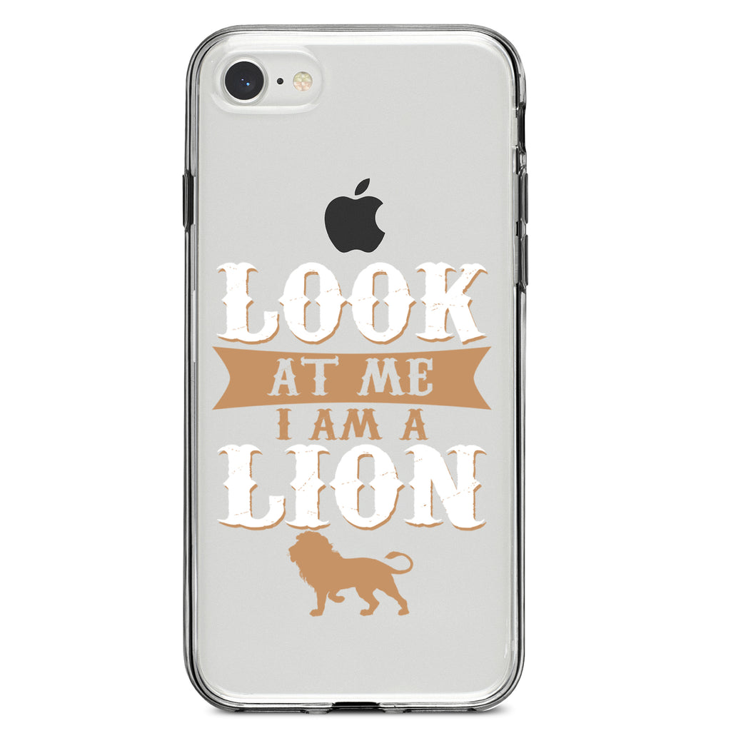 Look At Me I Am A Lion Clear Shockproof iPhone Case, view 5