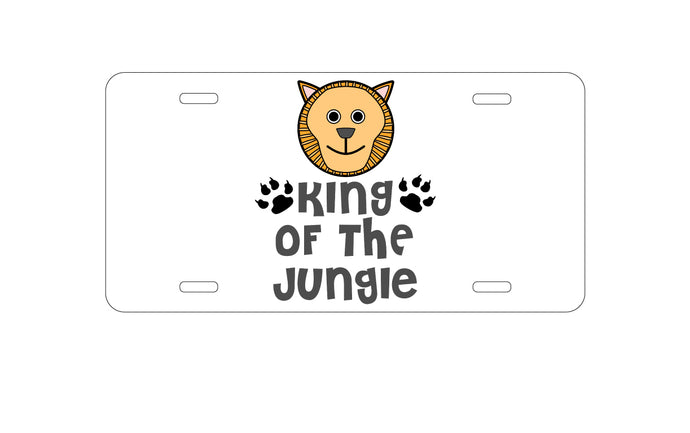 DistinctInk Custom Aluminum Decorative Vanity Front License Plate - King of the Jungle - Lion