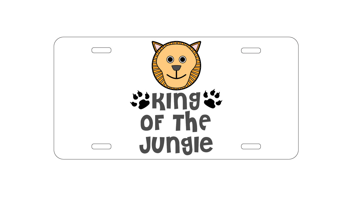 DistinctInk Custom Aluminum Decorative Vanity Front License Plate - King of the Jungle - Lion