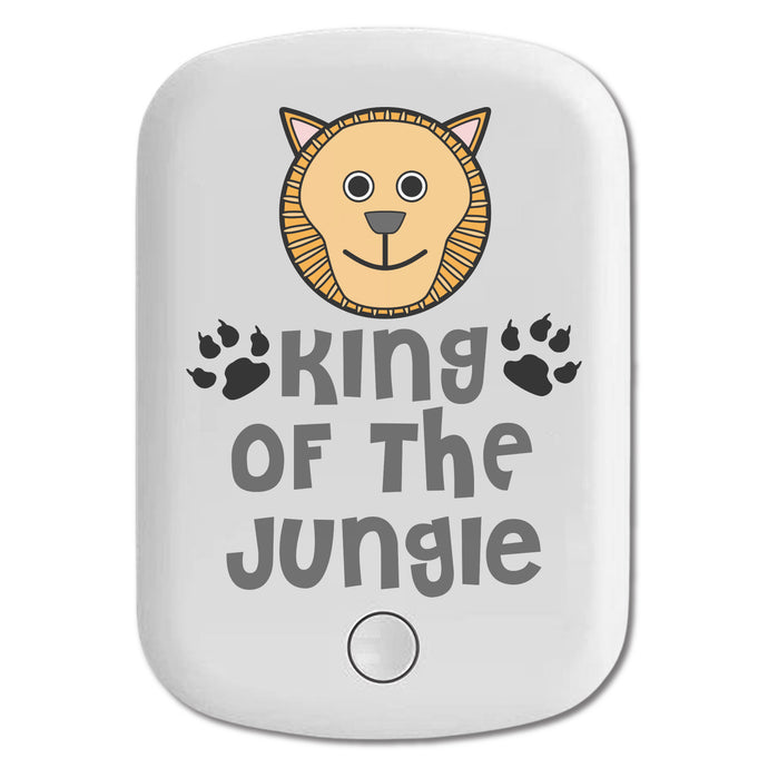 DistinctInk Magnetic Battery Pack, Wireless Portable Charger with USB-C Cable, Compatible with MagSafe iPhone 14 / 13 / 12 Series - King of the Jungle - Lion