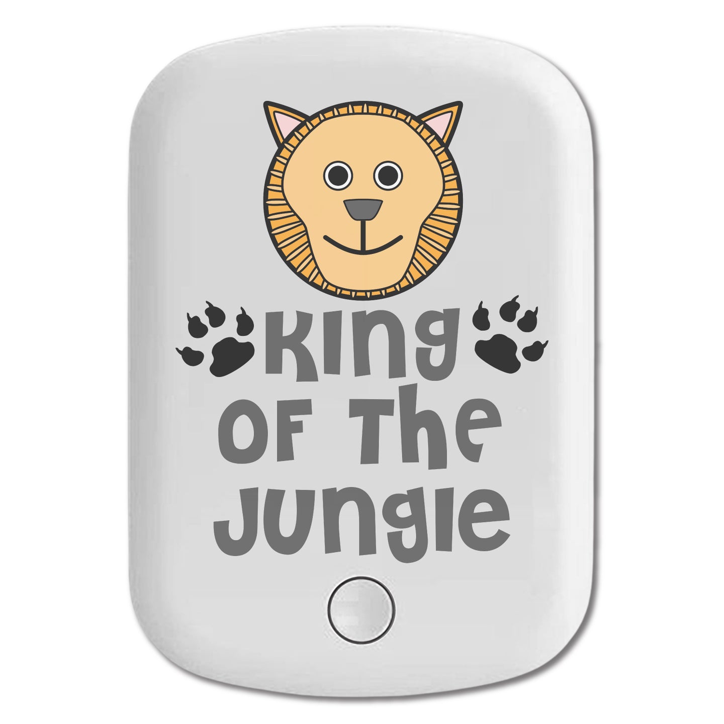 DistinctInk Magnetic Battery Pack, Wireless Portable Charger with USB-C Cable, Compatible with MagSafe iPhone 14 / 13 / 12 Series - King of the Jungle - Lion