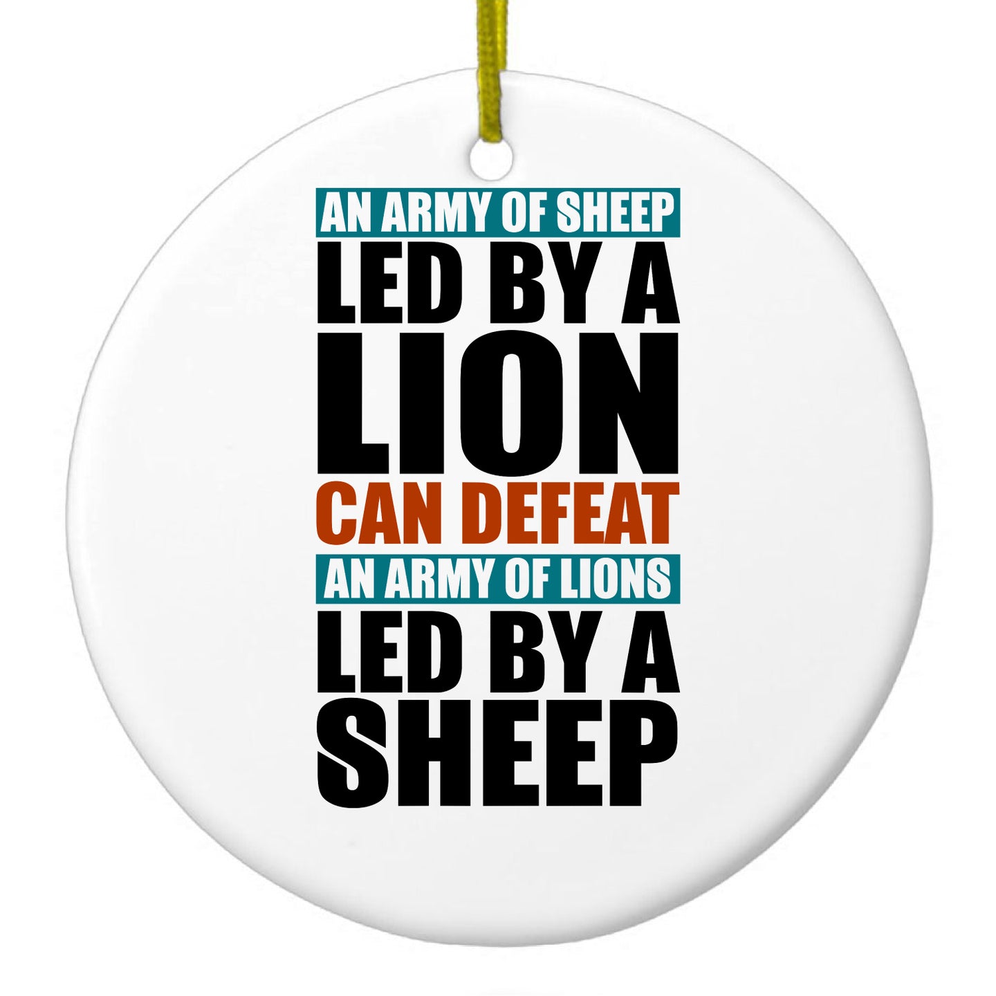 Sheep Led By Lion Defeat Lions Led By Sheep Ceramic Ornament