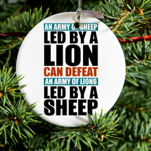 Sheep Led By Lion Defeat Lions Led By Sheep Ceramic Ornament