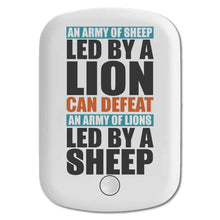 DistinctInk Magnetic Battery Pack, Wireless Portable Charger with USB-C Cable, Compatible with MagSafe iPhone 14 / 13 / 12 Series - Sheep Led By Lion Defeat Lions Led By Sheep