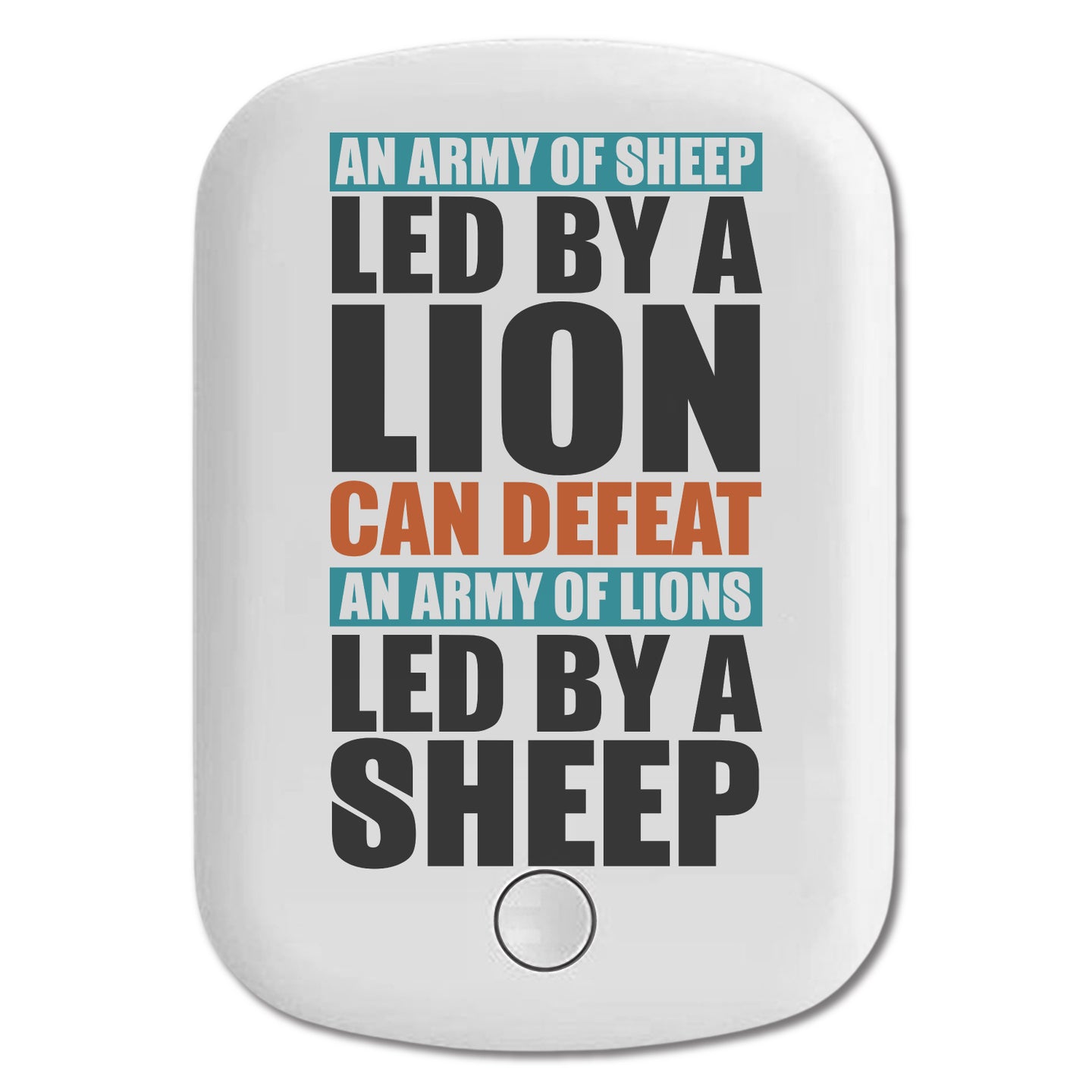 DistinctInk Magnetic Battery Pack, Wireless Portable Charger with USB-C Cable, Compatible with MagSafe iPhone 14 / 13 / 12 Series - Sheep Led By Lion Defeat Lions Led By Sheep
