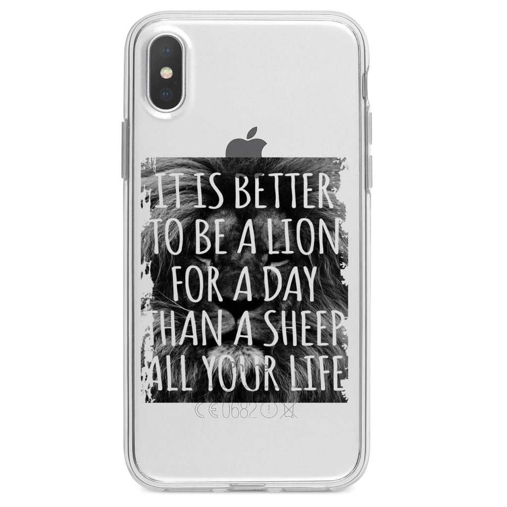 Better to Be A Lion For a Day Than A Sheep Clear Shockproof iPhone Case, view 4
