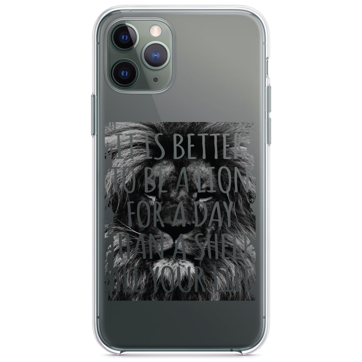 Better to Be A Lion For a Day Than A Sheep Clear Shockproof iPhone Case