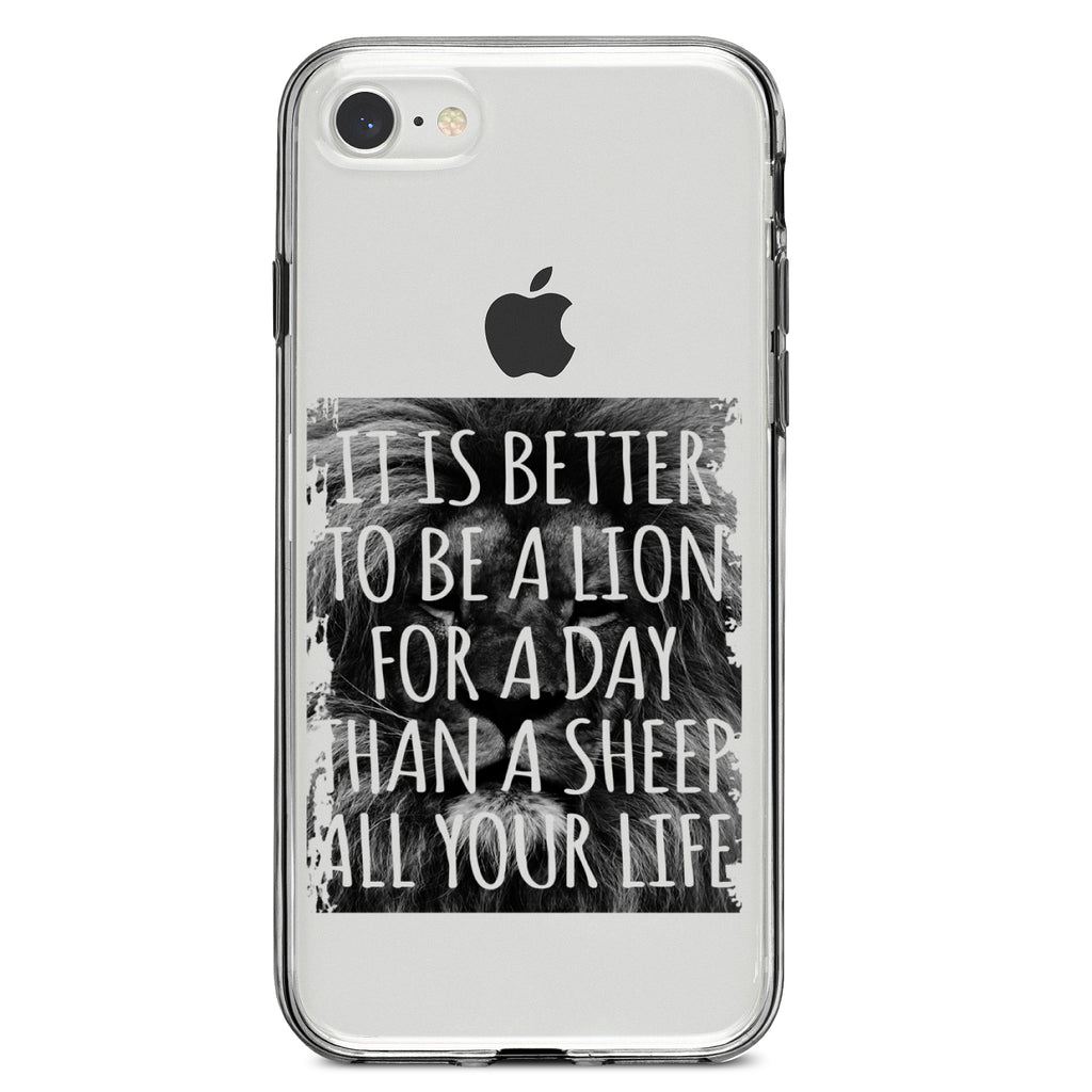 Better to Be A Lion For a Day Than A Sheep Clear Shockproof iPhone Case, view 5
