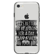DistinctInk® Clear Shockproof Hybrid Case for Apple iPhone / Samsung Galaxy / Google Pixel - Better to Be A Lion For a Day Than A Sheep
