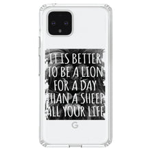 DistinctInk® Clear Shockproof Hybrid Case for Apple iPhone / Samsung Galaxy / Google Pixel - Better to Be A Lion For a Day Than A Sheep