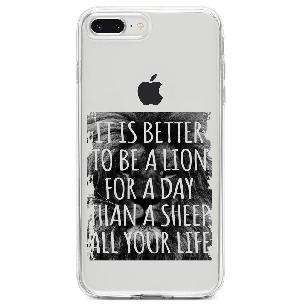 Better to Be A Lion For a Day Than A Sheep Clear Shockproof iPhone Case, view 6
