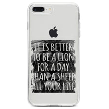 DistinctInk® Clear Shockproof Hybrid Case for Apple iPhone / Samsung Galaxy / Google Pixel - Better to Be A Lion For a Day Than A Sheep