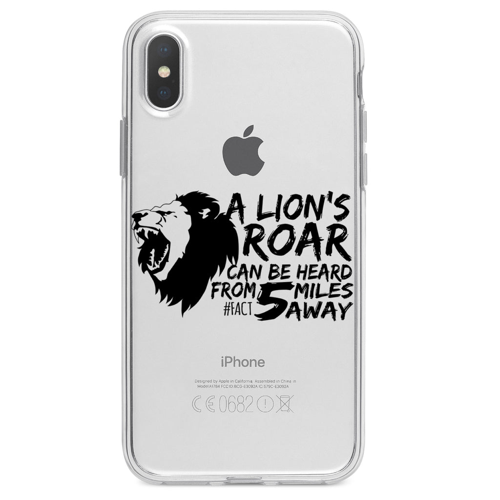 Lion's Roar Can Be Heard 5 Miles Away Clear Shockproof iPhone Case, view 3