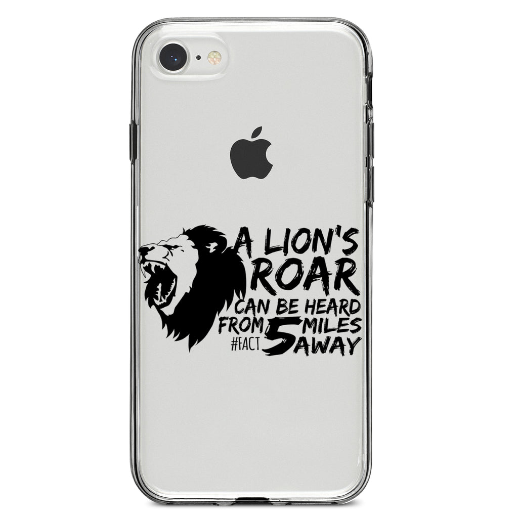 Lion's Roar Can Be Heard 5 Miles Away Clear Shockproof iPhone Case, view 5
