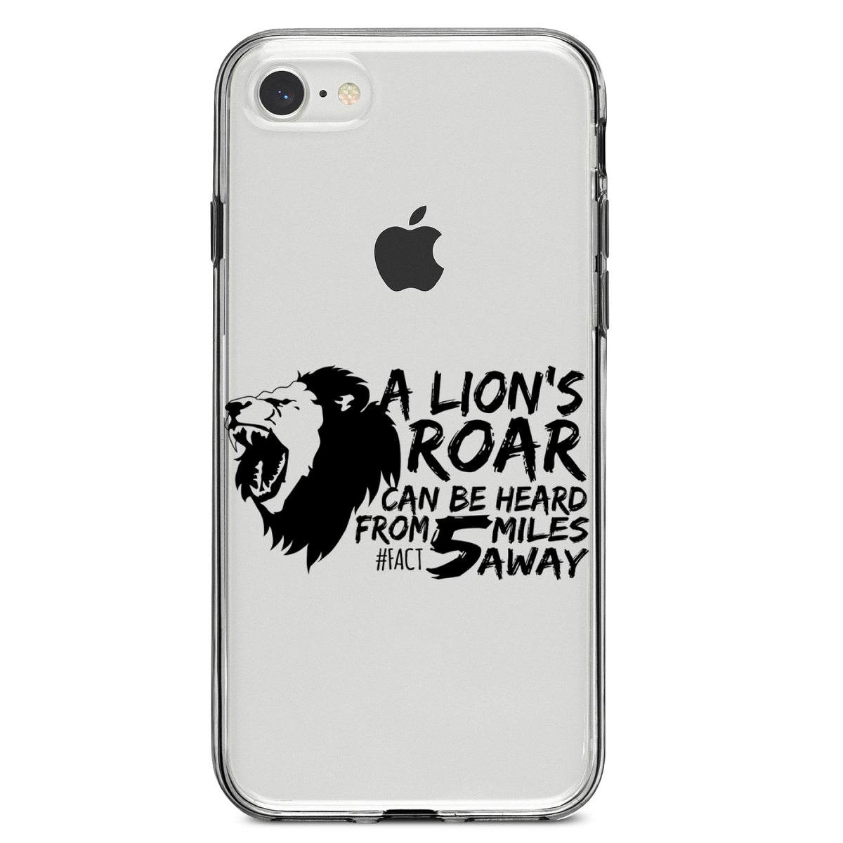 Lion's Roar Can Be Heard 5 Miles Away Clear Shockproof iPhone Case, view 5