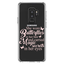 DistinctInk® Clear Shockproof Hybrid Case for Apple iPhone / Samsung Galaxy / Google Pixel - Butterflies in Her Hari, Magic Secret Eyes