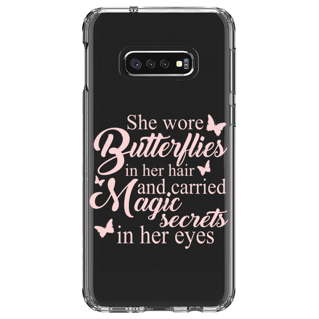 Butterflies in Her Hari, Magic Secret Eyes Clear Shockproof iPhone Case, view 18