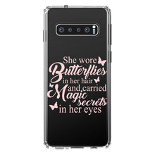 DistinctInk® Clear Shockproof Hybrid Case for Apple iPhone / Samsung Galaxy / Google Pixel - Butterflies in Her Hari, Magic Secret Eyes