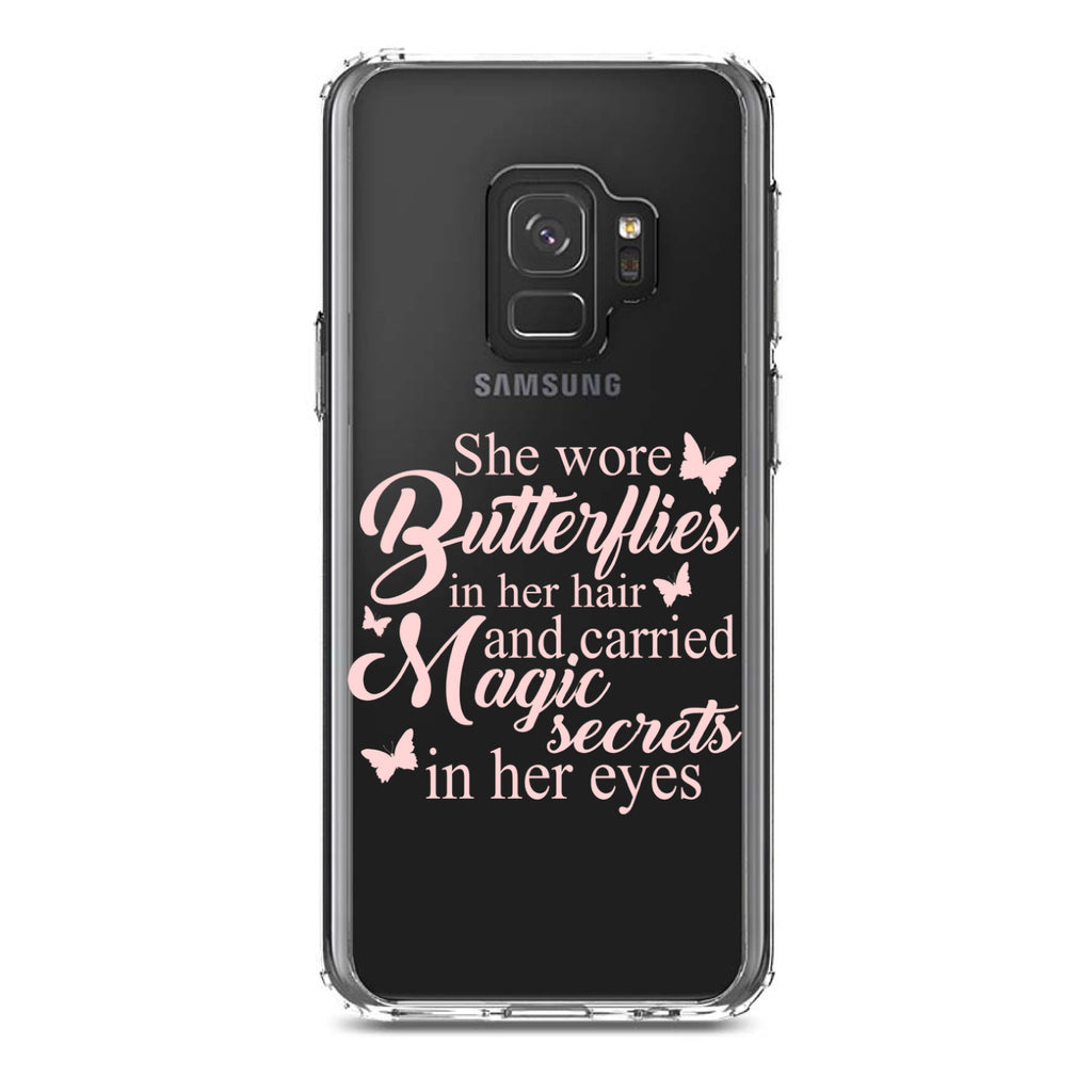 Butterflies in Her Hari, Magic Secret Eyes Clear Shockproof iPhone Case, view 19