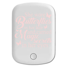DistinctInk Magnetic Battery Pack, Wireless Portable Charger with USB-C Cable, Compatible with MagSafe iPhone 14 / 13 / 12 Series - Butterflies in Her Hair, Magic Secret Eyes