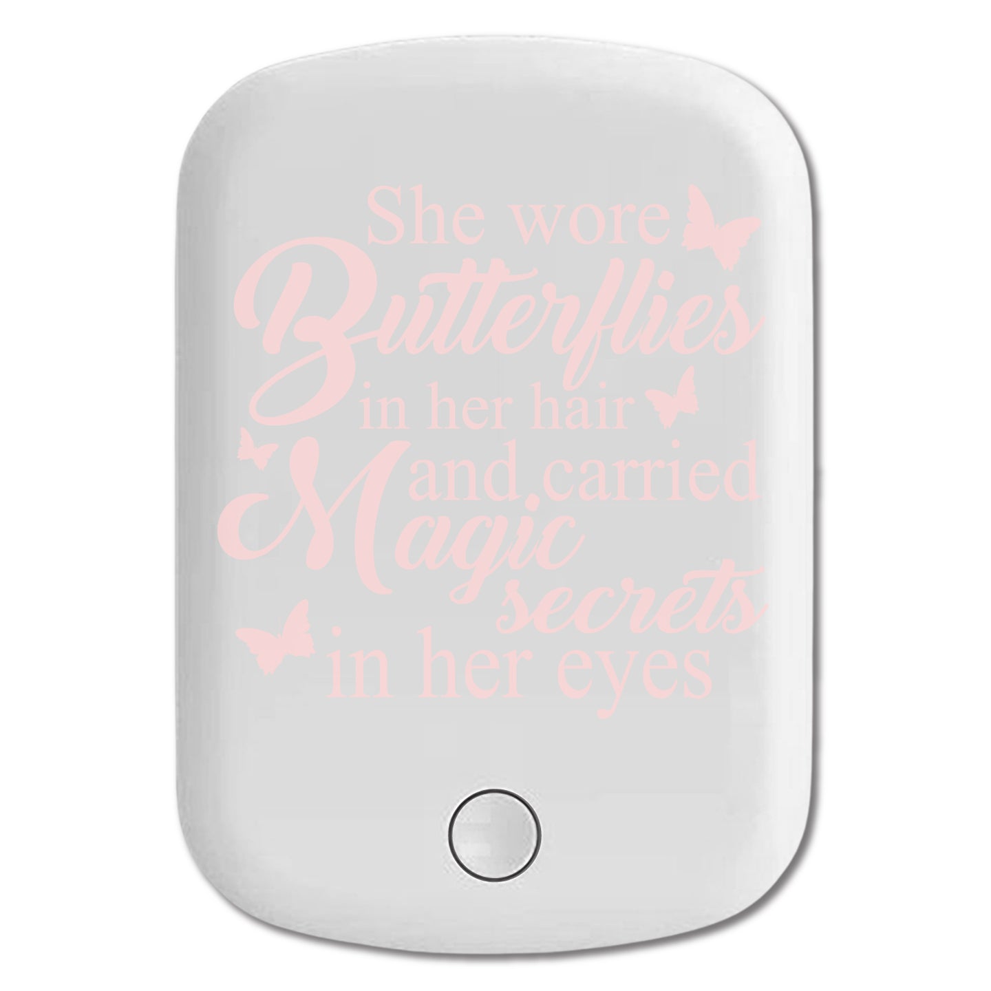 DistinctInk Magnetic Battery Pack, Wireless Portable Charger with USB-C Cable, Compatible with MagSafe iPhone 14 / 13 / 12 Series - Butterflies in Her Hair, Magic Secret Eyes