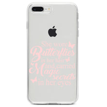 DistinctInk® Clear Shockproof Hybrid Case for Apple iPhone / Samsung Galaxy / Google Pixel - Butterflies in Her Hari, Magic Secret Eyes