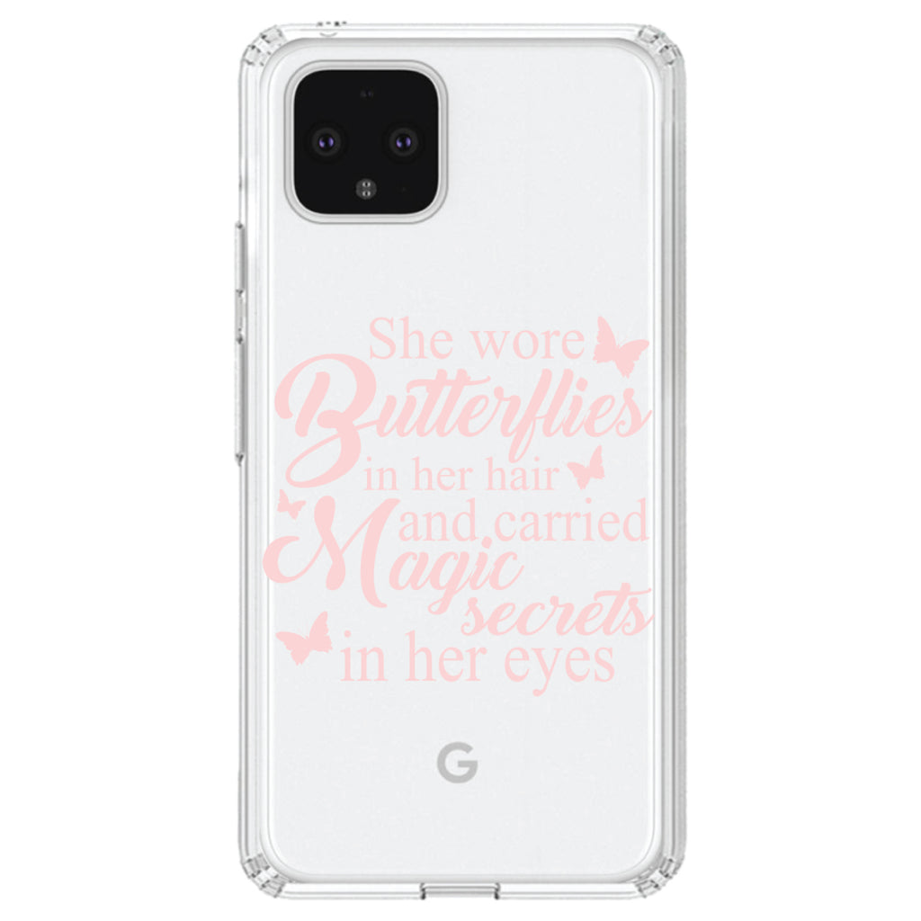 Butterflies in Her Hari, Magic Secret Eyes Clear Shockproof iPhone Case, view 23