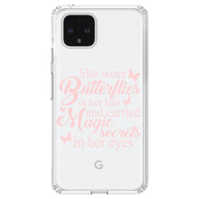 DistinctInk® Clear Shockproof Hybrid Case for Apple iPhone / Samsung Galaxy / Google Pixel - Butterflies in Her Hari, Magic Secret Eyes