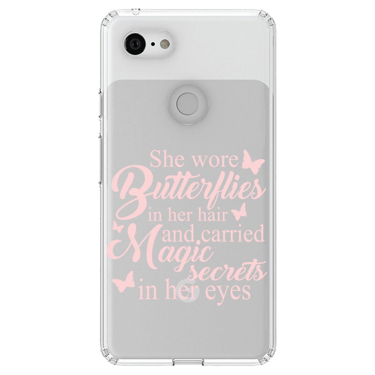 Butterflies in Her Hari, Magic Secret Eyes Clear Shockproof iPhone Case, view 21