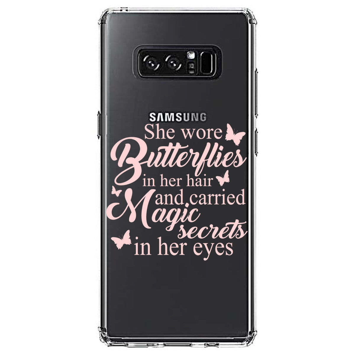 Butterflies in Her Hari, Magic Secret Eyes Clear Shockproof iPhone Case, view 12