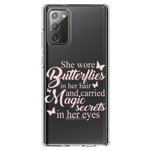 DistinctInk® Clear Shockproof Hybrid Case for Apple iPhone / Samsung Galaxy / Google Pixel - Butterflies in Her Hari, Magic Secret Eyes