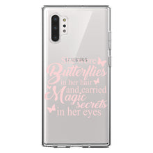 DistinctInk® Clear Shockproof Hybrid Case for Apple iPhone / Samsung Galaxy / Google Pixel - Butterflies in Her Hari, Magic Secret Eyes