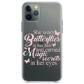 Butterflies in Her Hari, Magic Secret Eyes Clear Shockproof iPhone Case