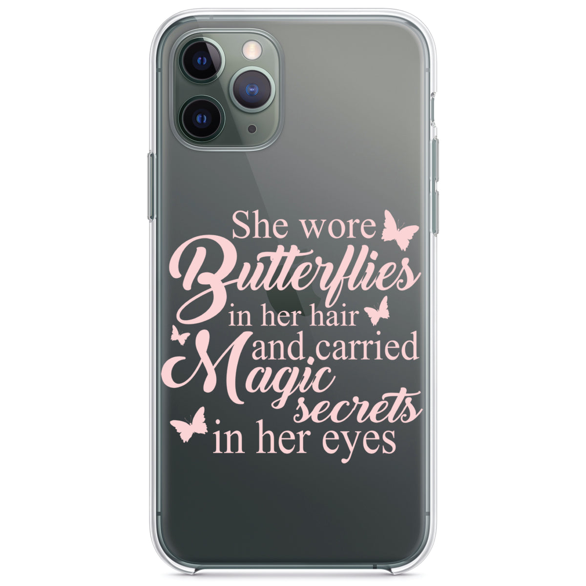 Butterflies in Her Hari, Magic Secret Eyes Clear Shockproof iPhone Case