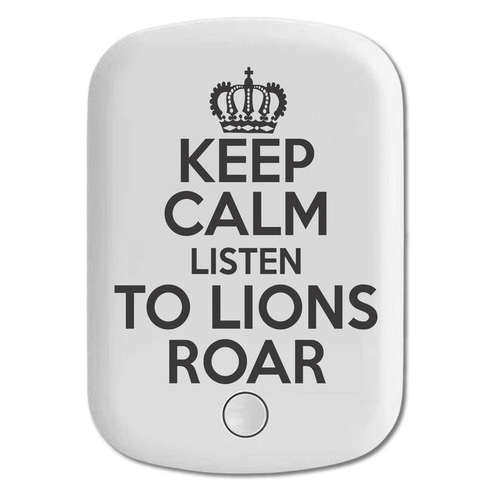 DistinctInk Magnetic Battery Pack, Wireless Portable Charger with USB-C Cable, Compatible with MagSafe iPhone 14 / 13 / 12 Series - Keep Calm Listen to Lions Roar
