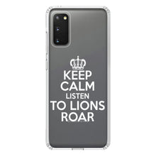 DistinctInk® Clear Shockproof Hybrid Case for Apple iPhone / Samsung Galaxy / Google Pixel - Keep Calm Listen to Lions Roar
