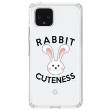 DistinctInk® Clear Shockproof Hybrid Case for Apple iPhone / Samsung Galaxy / Google Pixel - Rabbit Cuteness - Bunny Ears
