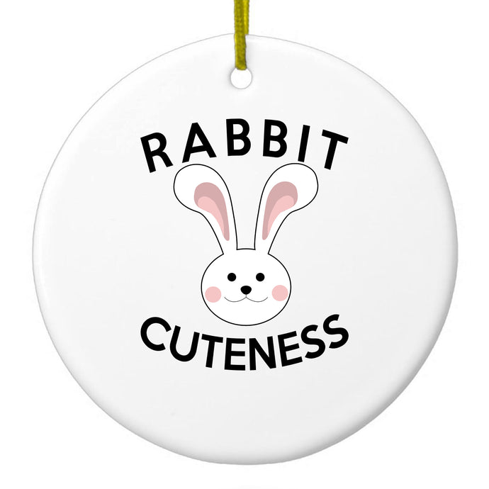 Bunny Ears Ceramic Ornament