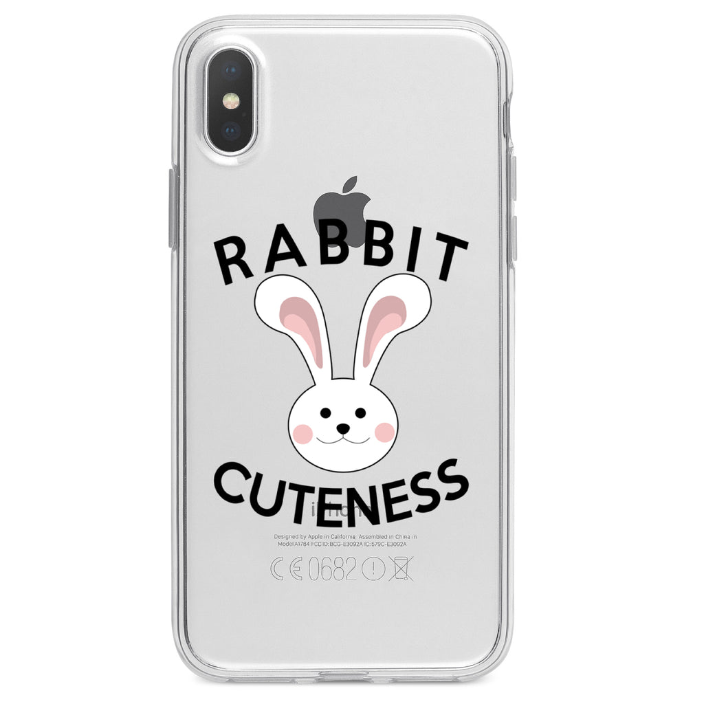 Rabbit Cuteness, Bunny Ears Clear Shockproof iPhone Case, view 2