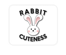 DistinctInk Custom Foam Rubber Mouse Pad - 1/4" Thick - Rabbit Cuteness - Bunny Ears