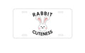 Custom Aluminum Decorative Vanity Front License Plate - Rabbit Cuteness - Bunny Ears